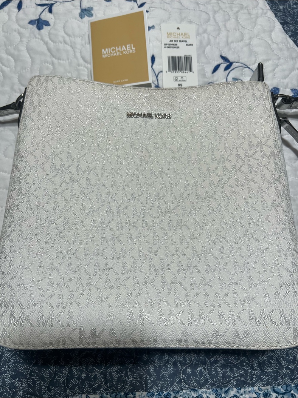Michael Kors Pearl White Logo Crossbody Shoulder Bag - Slightly used